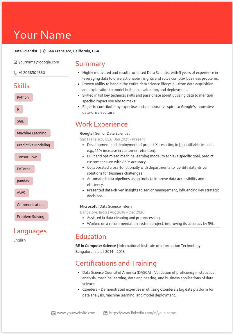 Resume Template Preview