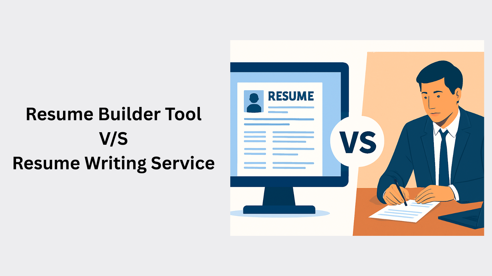 image is showing about comparison of resume builder tool and resume writing services