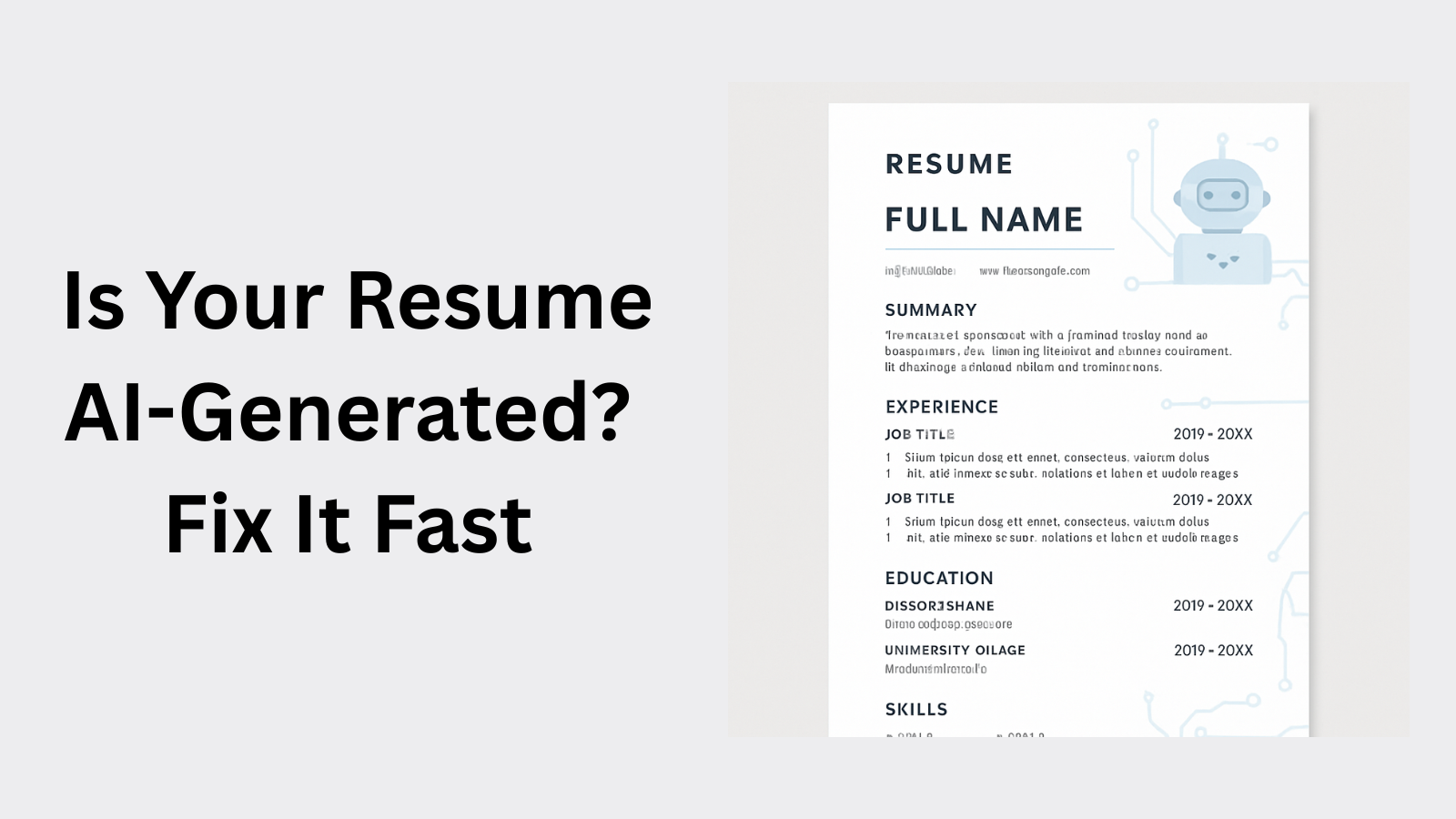 this image is showing about wo can fix our AI generated resume