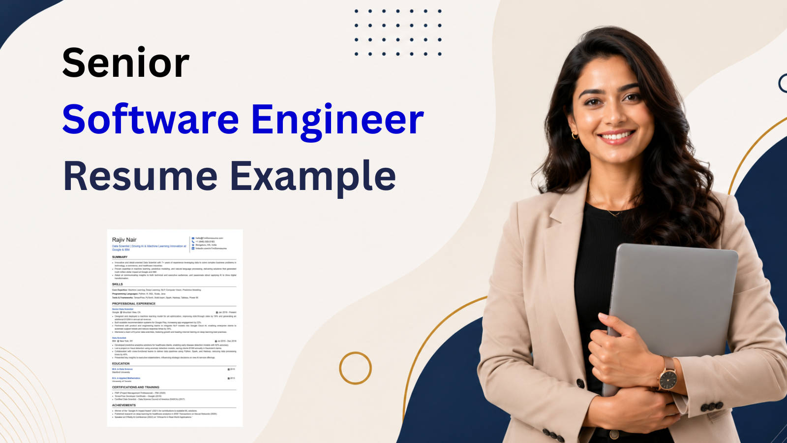 This image is showing senior software engineer resume example.