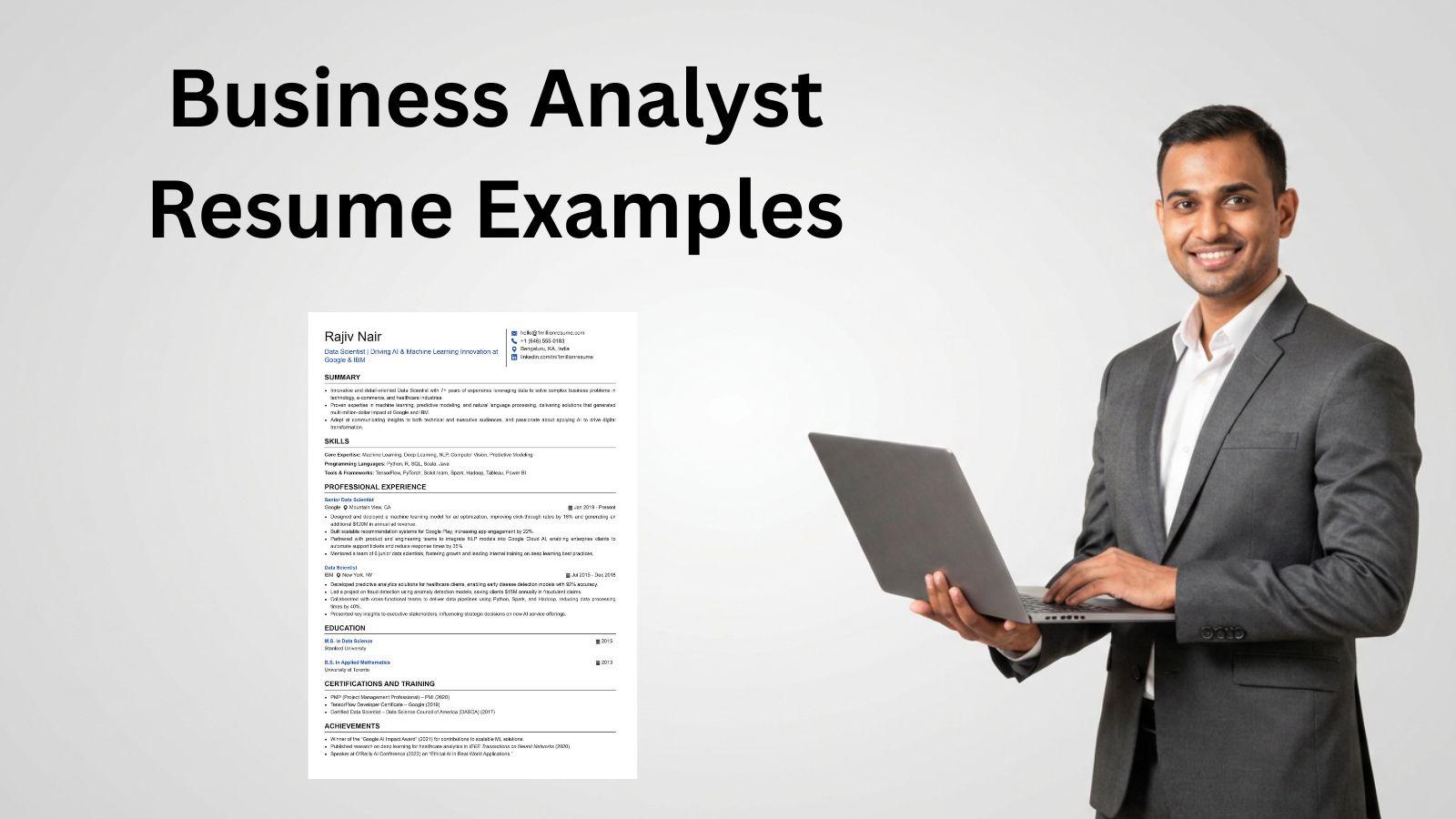 This image is showing Business Analyst Resume Example Blog feature image.