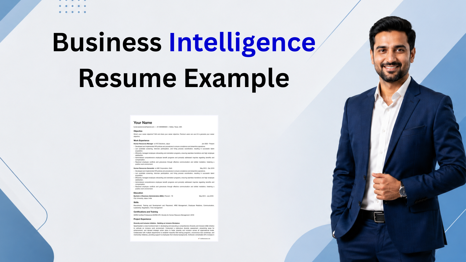 This image is showing Business Intelligence Resume blog featured image.