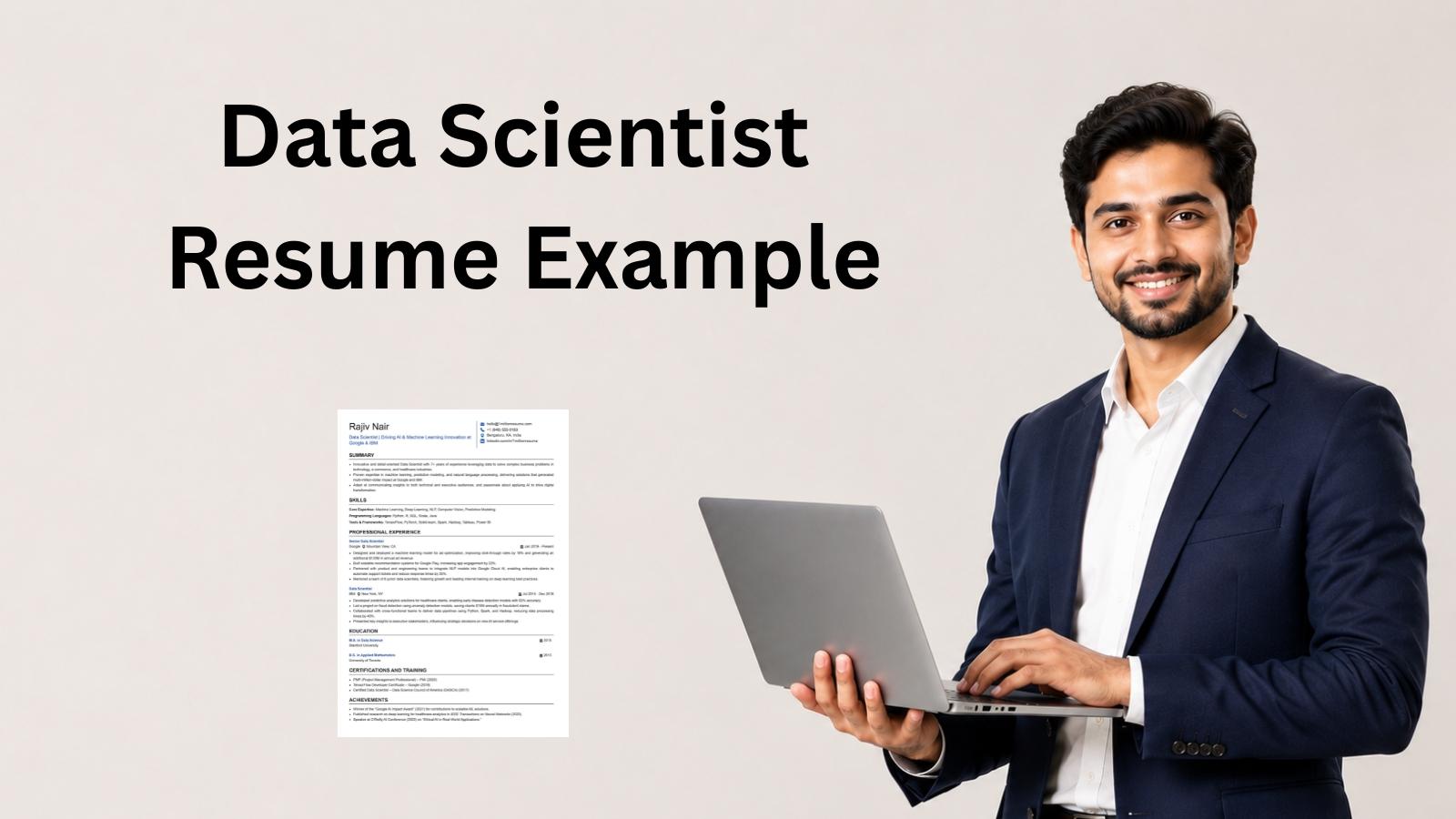 This image is showing Data Scientist Resume Examples Blog Feature image.