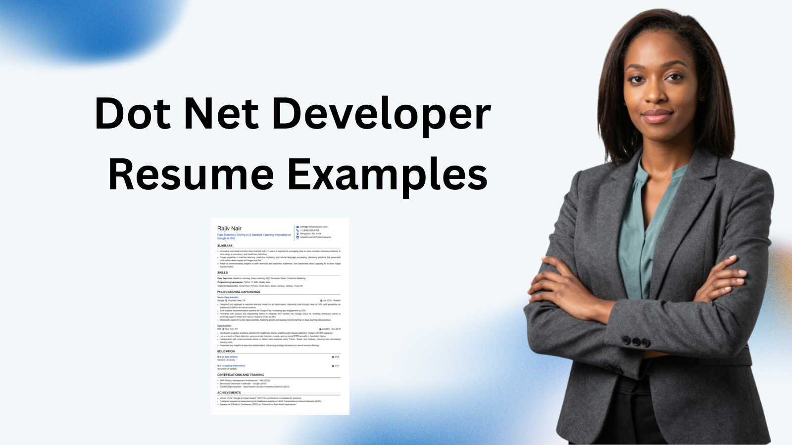 This image is showing Dot Net Developer Resume Example blog featured image