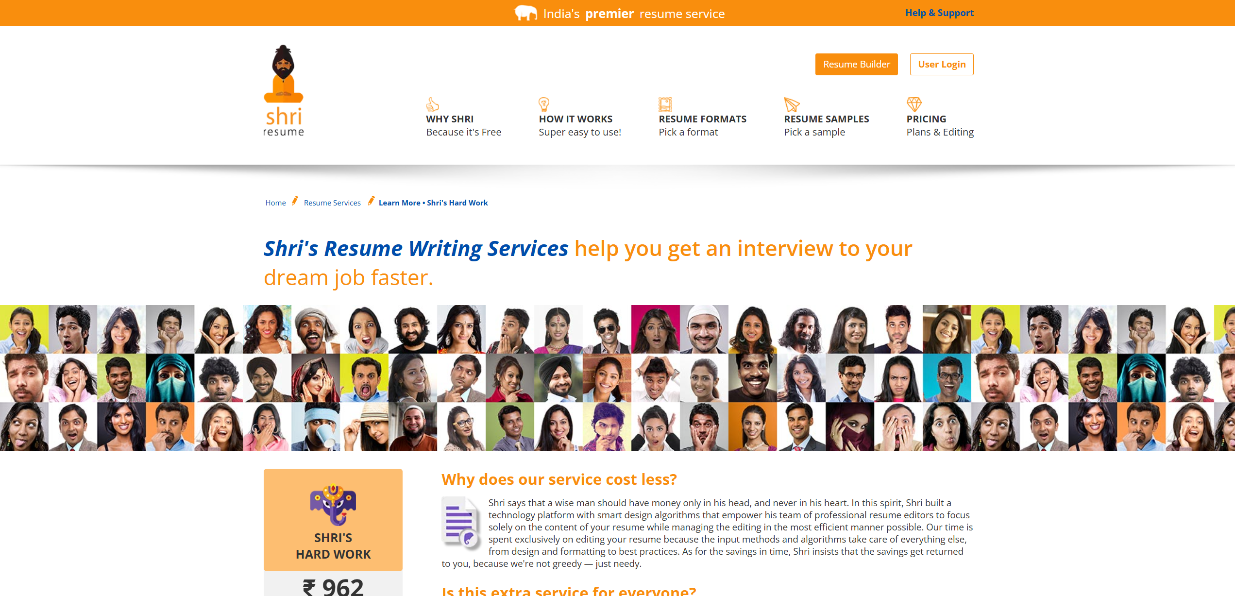 Shri resume professional for resume writing seices in India