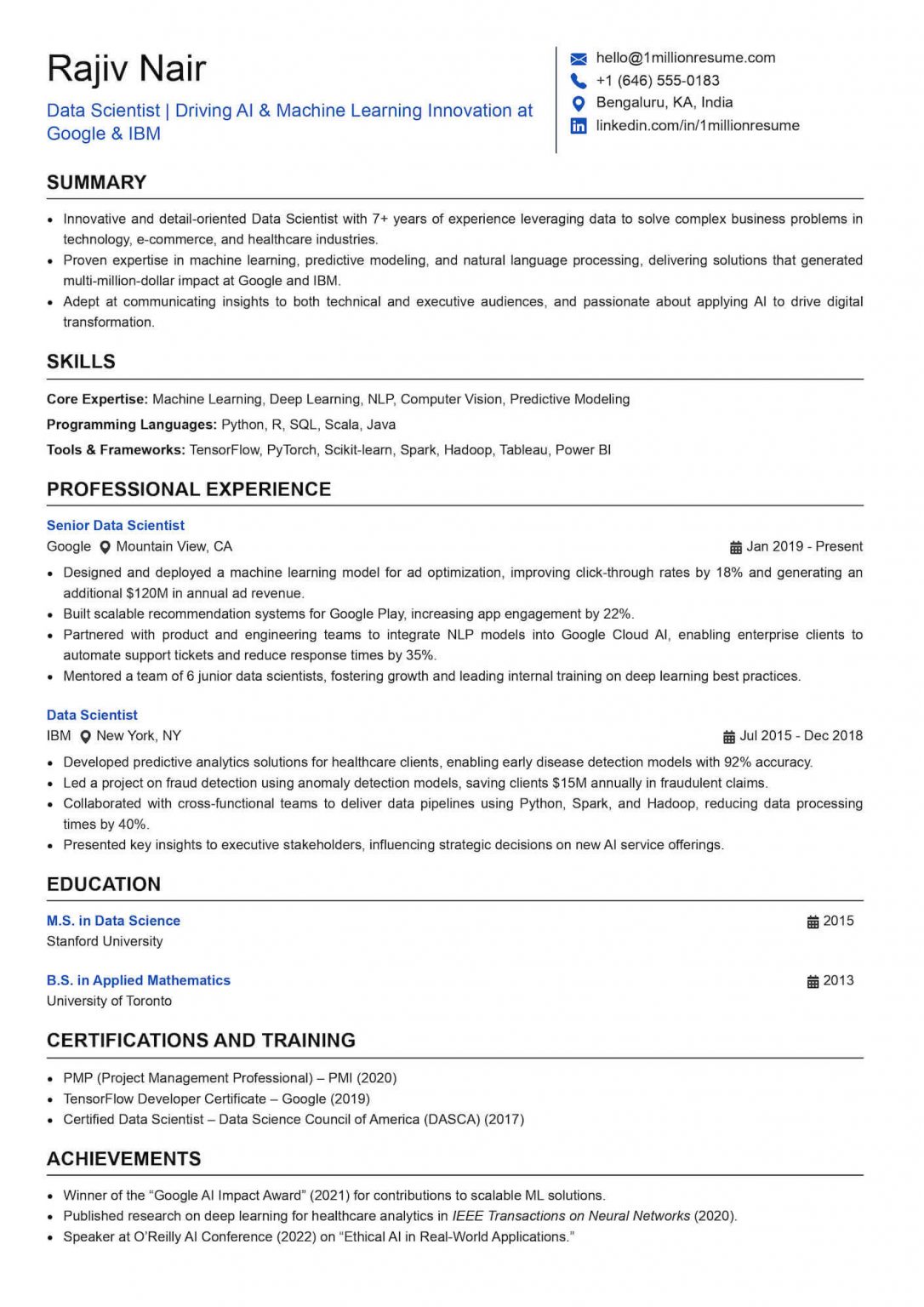 ATS-Friendly Resume Format (Complete Guide) | 1MillionResume