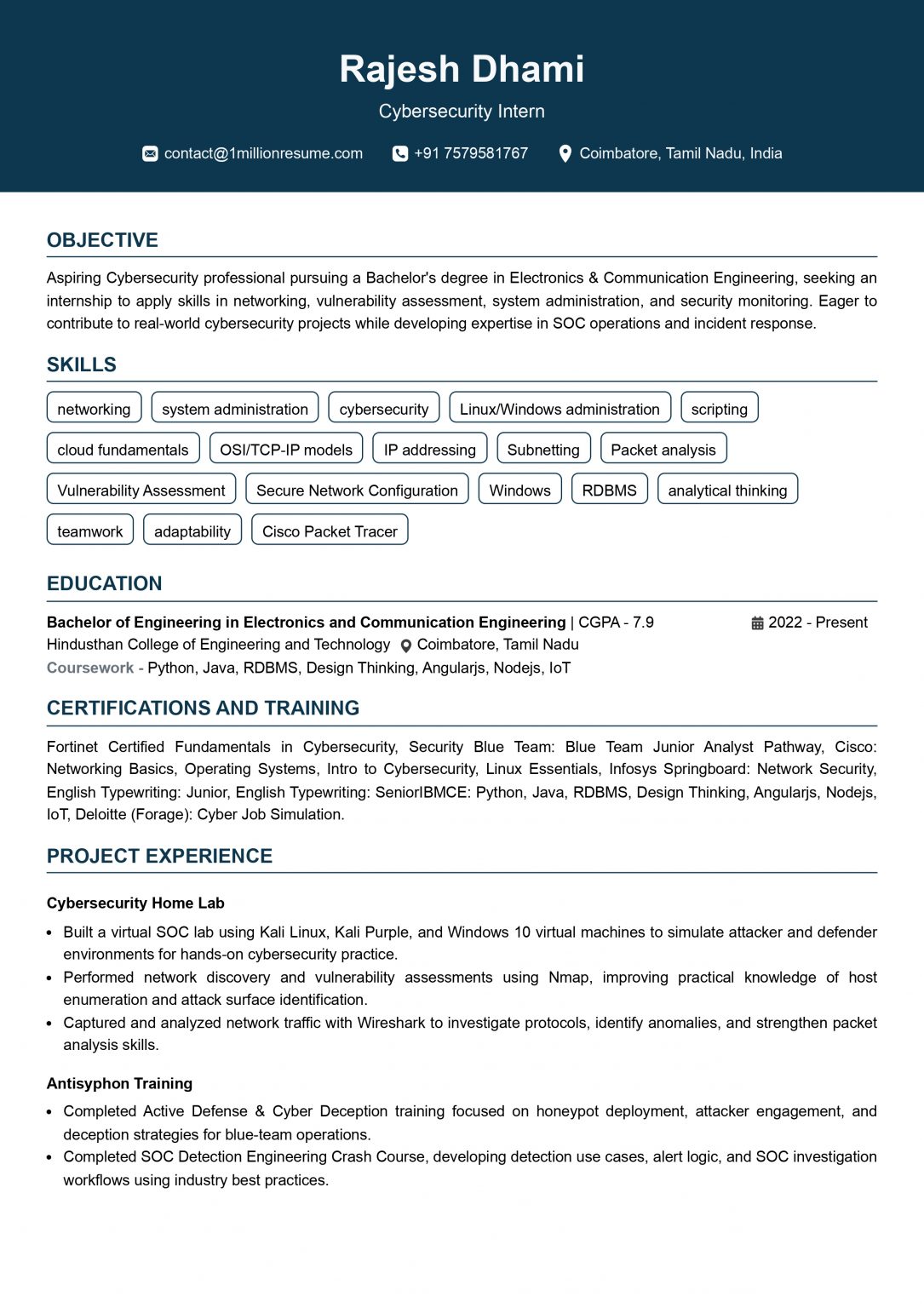 This image is showing Cybersecurity Resume Example blog featured image.