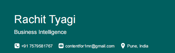 This image is showing Business Intelligence resume contact section.