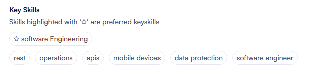 This image is showing Key Skills Section .