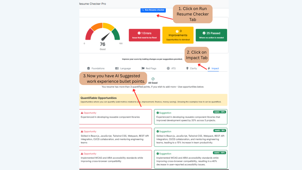 This image is showing Ai resume builder tool
