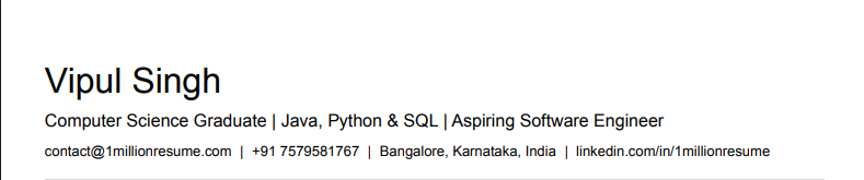 This image is showing Fresher Resume Headline.