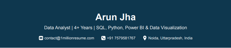 This image is showing Data Analyst Resume Headline.