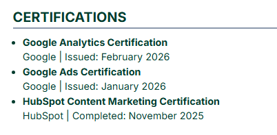 This image is showing Digital Marketing certification.
 