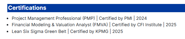 This image is showing Program manager Certification section
