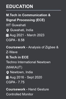 This image is showing Education section. 