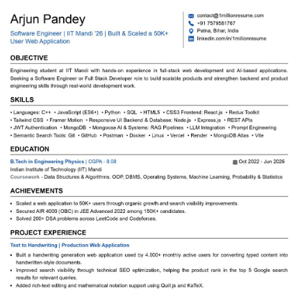 This image is showing Fresher Resume Education Format.