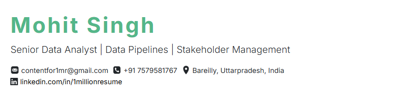 This image is showing Senior Professionals  personal details 